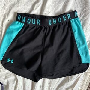 Under Armour Black and Blue Athletic Shorts Lightweight Performance